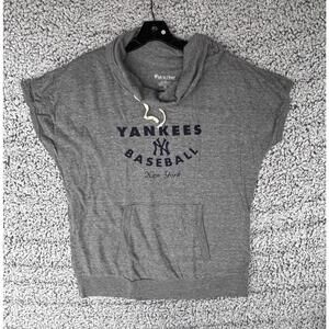 Soft As A Grape Women Maternity MLB New York Yankees Funnel Neck T-Shirt Gray XL